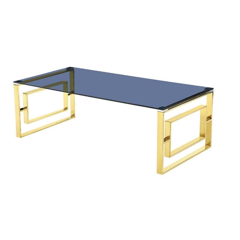 Memphis Grey & Gold Glass Coffee Table - UK Online Furniture