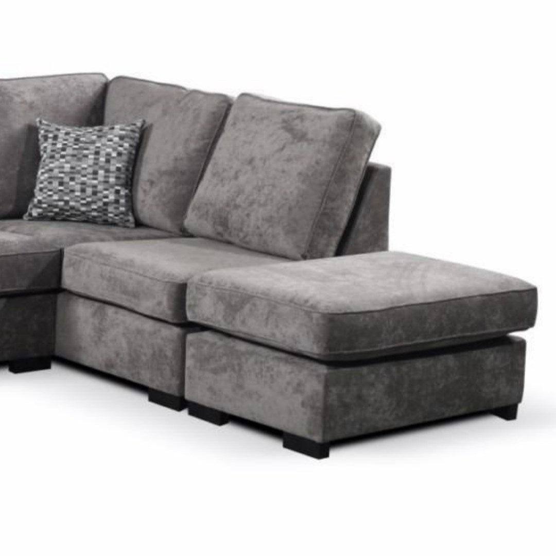 Nebraska Full Back Long Chair Corner Sofa (Grey) - UK Online Furniture