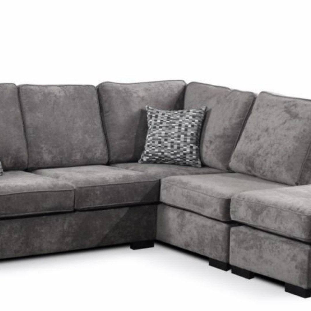 Nebraska Full Back Long Chair Corner Sofa (Grey) - UK Online Furniture