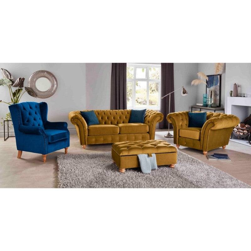 Bespoke Winchester Chesterfield 3+2 Sofa Set - Blue, Grey, Silver, Black, Green, Mustard - UK Online Furniture