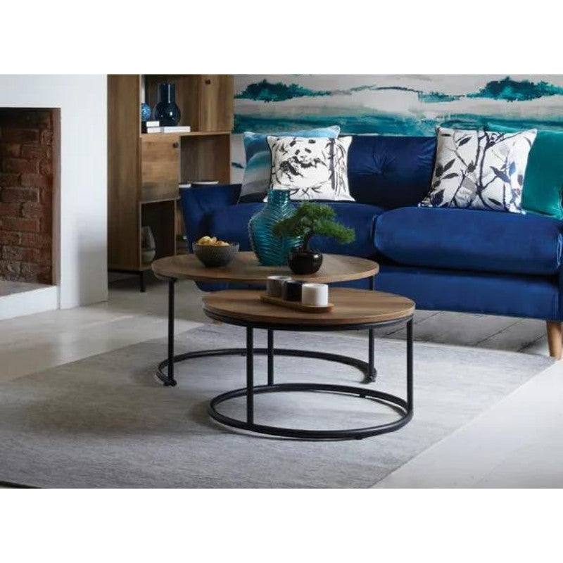 Quebec Round Coffee Table Set - Pine Wood