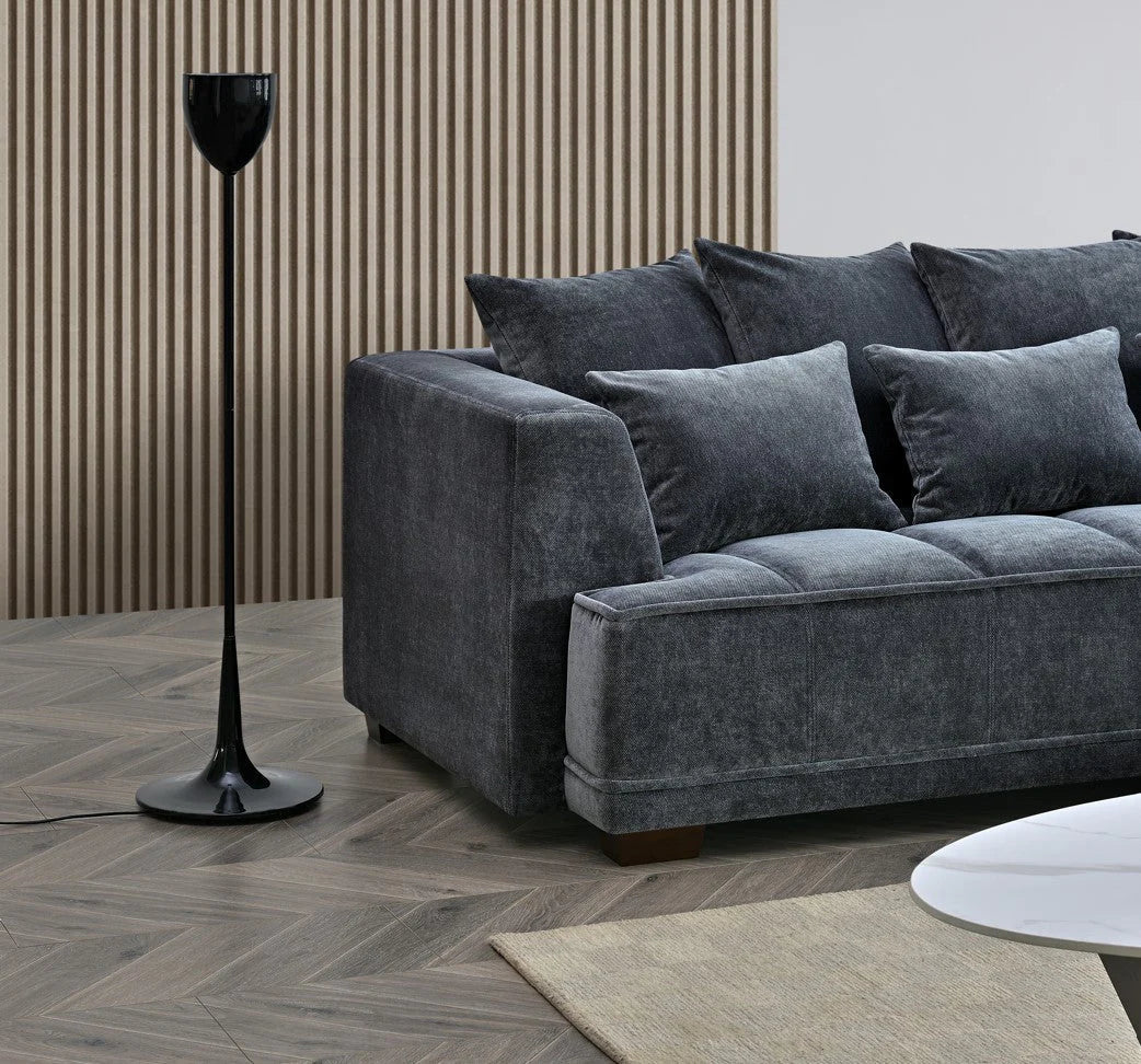 The Eclipse in Steel Velvet Grey
