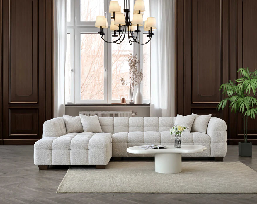 The Cloud 9 in Oatmeal Boucle Fabric