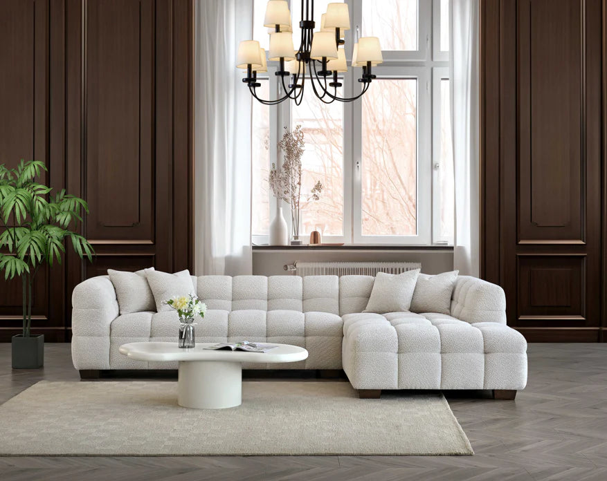The Cloud 9 in Oatmeal Boucle Fabric