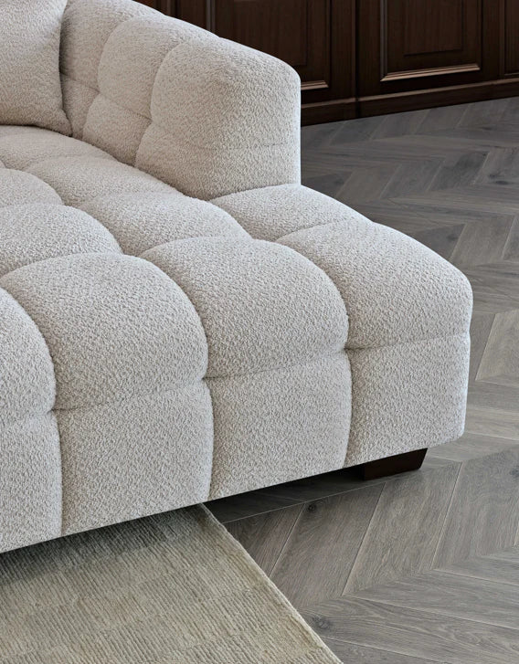 The Cloud 9 in Oatmeal Boucle Fabric