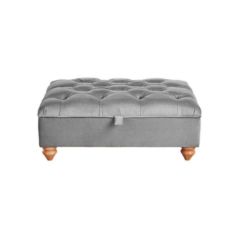 Bespoke Winchester Chesterfield Sofa Footstool - Grey, Black, Blue, Green, Mustard, Silver - UK Online Furniture