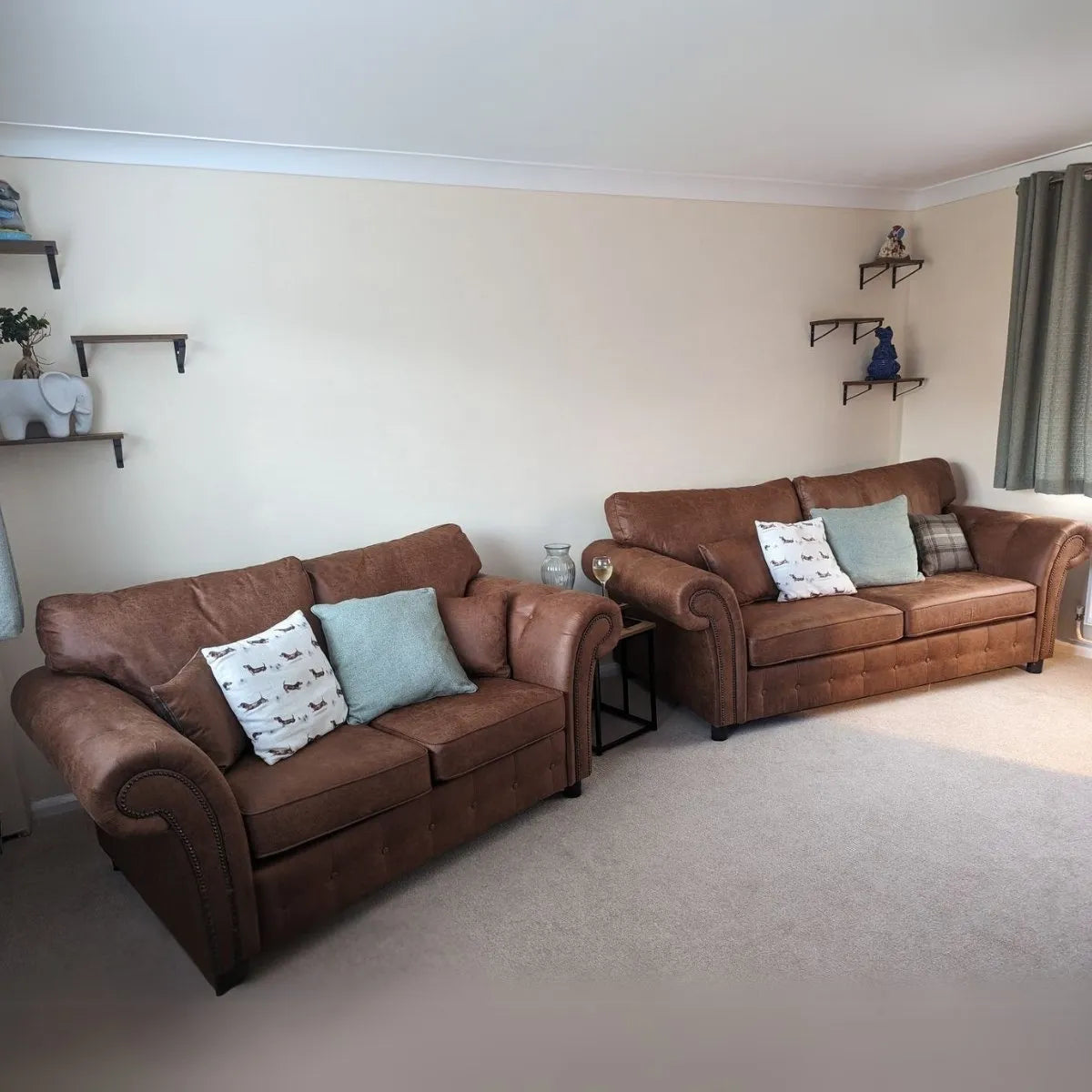 Oakland Leather  3+2 Sofa Set (Tan)