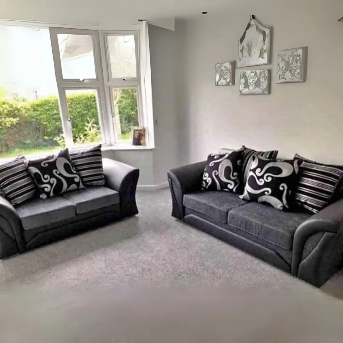 Shannon Sofa Luxe Model 3+2 Sofa Set, 3 Seater & 2 Seater in Grey