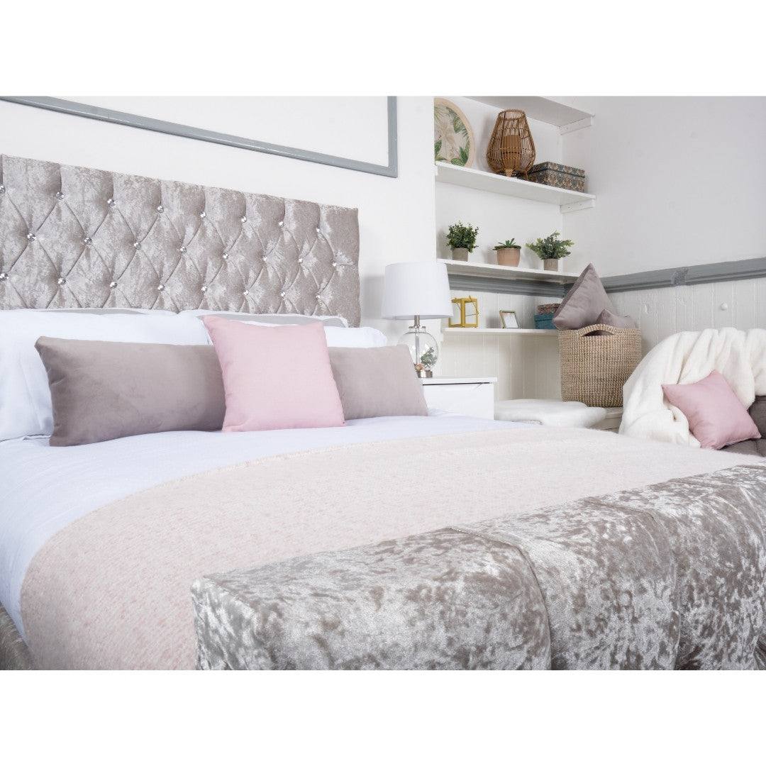 Rubia Bed - Crushed Velvet Fabric Ottoman Bed Frame - UK Online Furniture