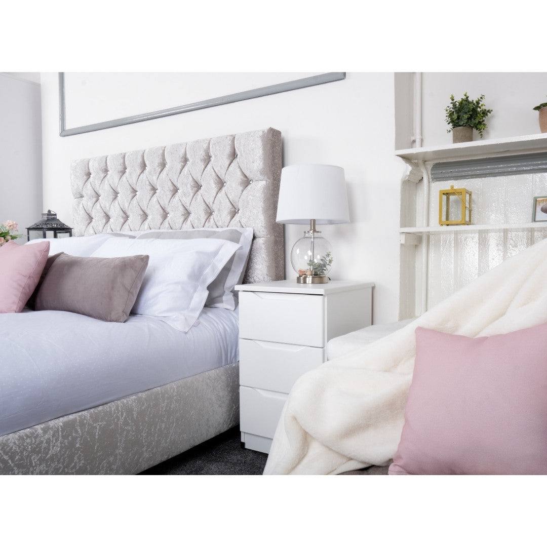 Rubia Bed - Crushed Velvet Fabric Ottoman Bed Frame - UK Online Furniture