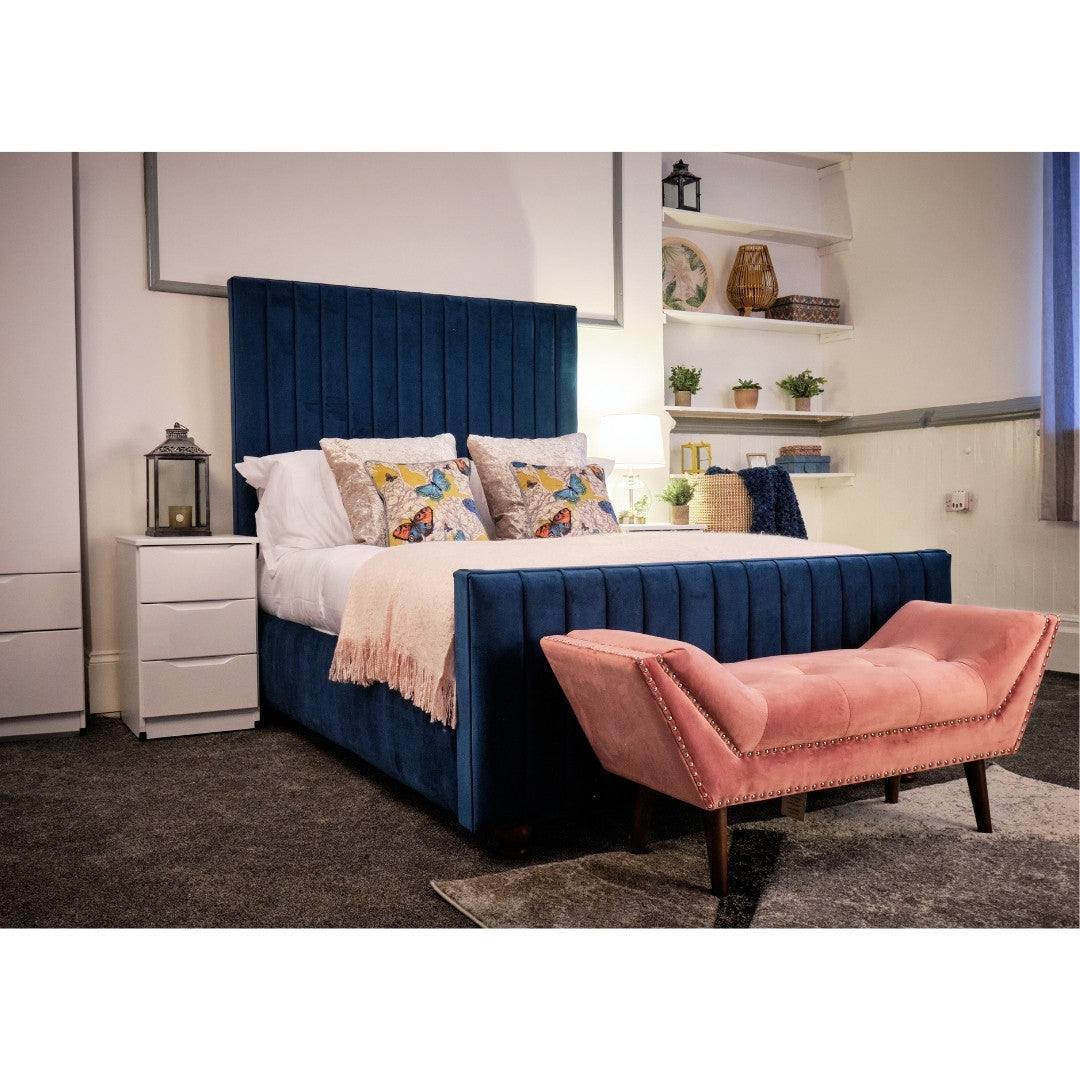 Calypso Bed - Velvet Fabric Ottoman Storage Bed - UK Online Furniture