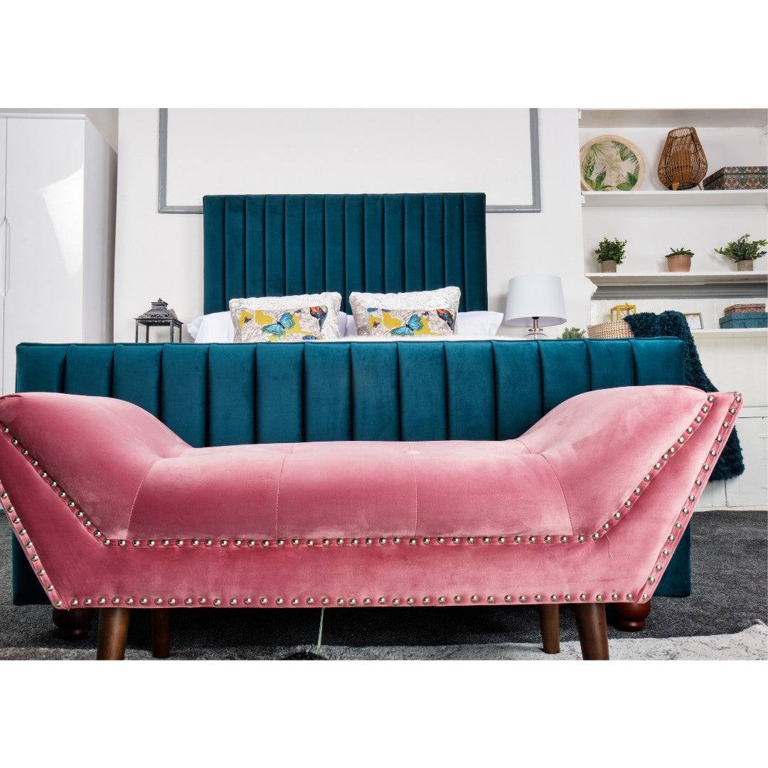 Calypso Bed - Velvet Fabric Ottoman Storage Bed - UK Online Furniture