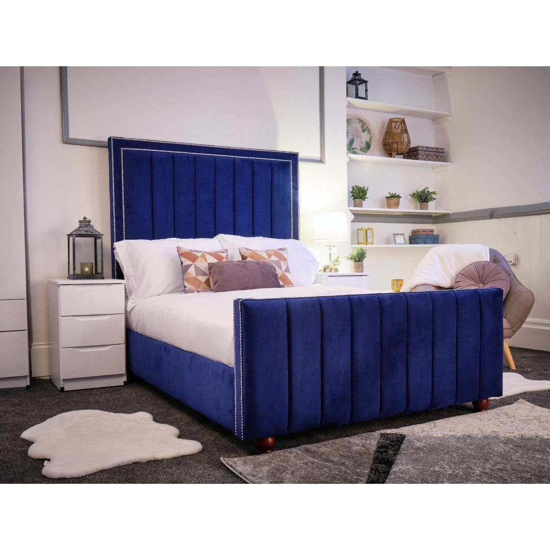 Belgravia Bed - Velvet Fabric Ottoman Bed Frame Queen, Double, King - UK Online Furniture
