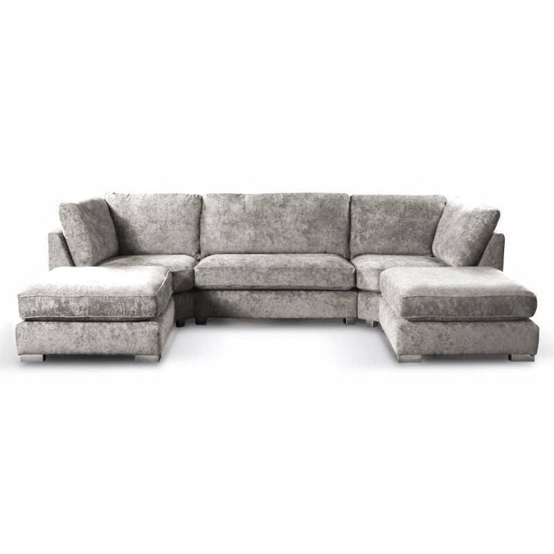 Bishop U-shape Sofa Full Back Beige - UK Online Furniture