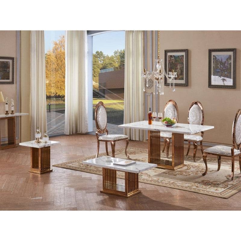 Tuscany Coffee Table, White Marble Effect & Gold Base - UK Online Furniture
