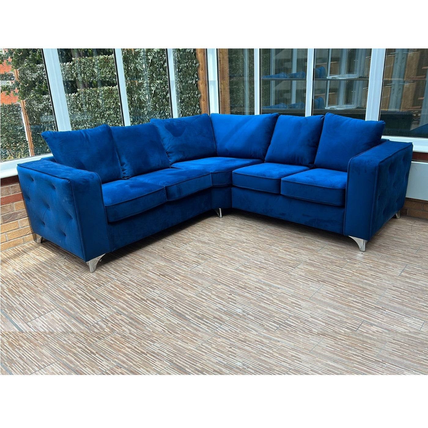 Paris Corner Sofa (Grey, Blue) - UK Online Furniture