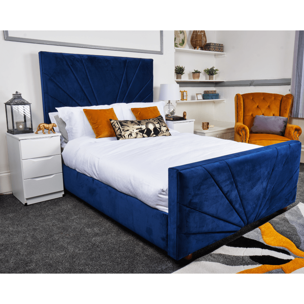 Palermo Bed - Velvet Ottoman Bed Frame - Double, King - UK Online Furniture