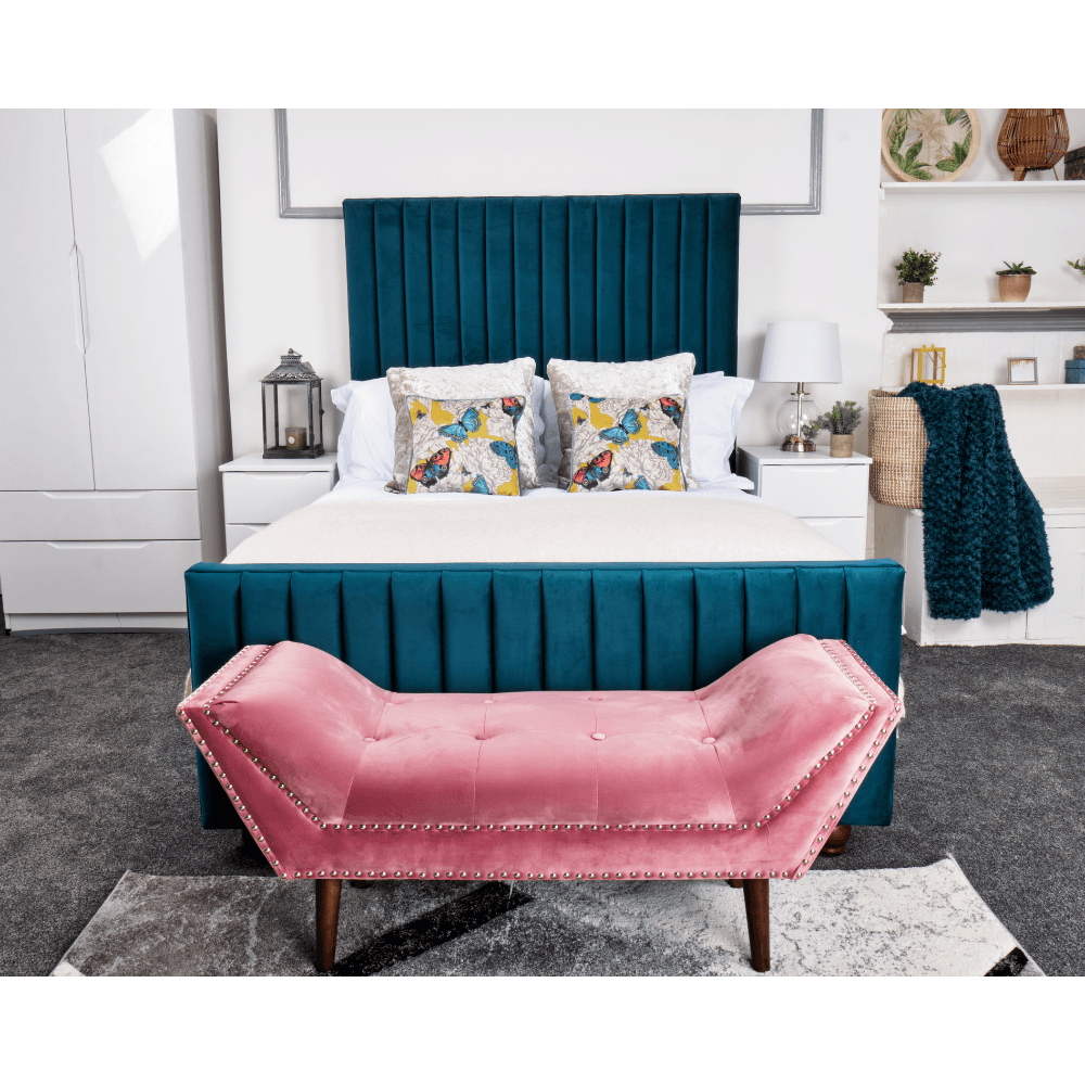 Calypso Bed - Velvet Fabric Ottoman Storage Bed - UK Online Furniture