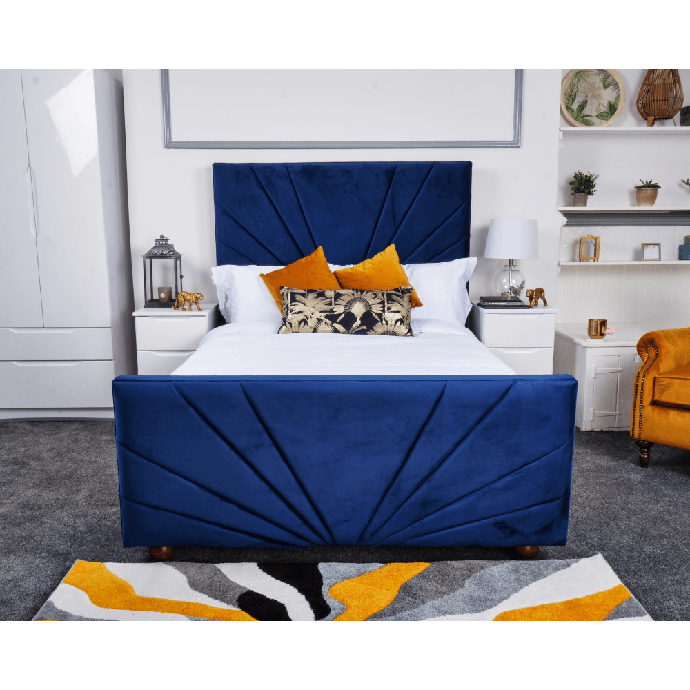 Palermo Bed - Velvet Ottoman Bed Frame - Double, King - UK Online Furniture