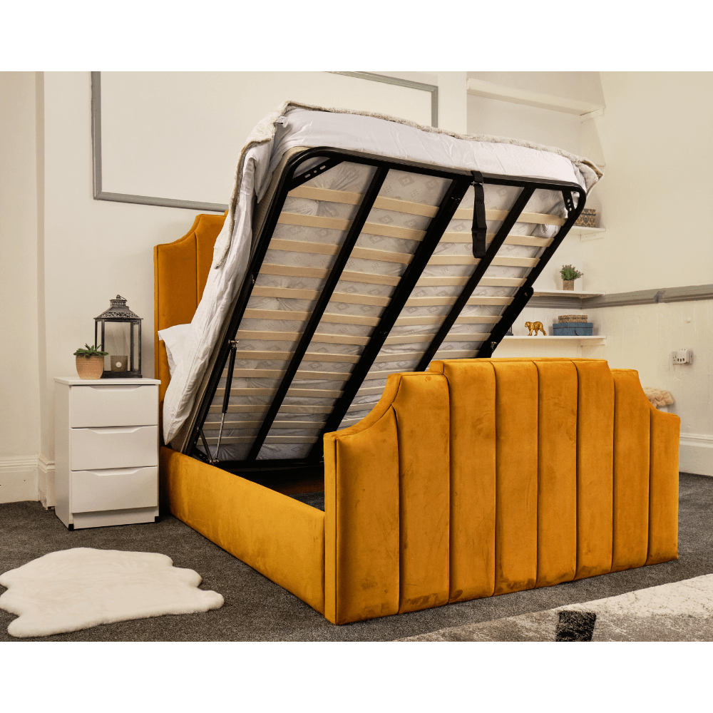 Tokyo Bed - Fabric Ottoman Storage Bed Frame, Double, King - UK Online Furniture