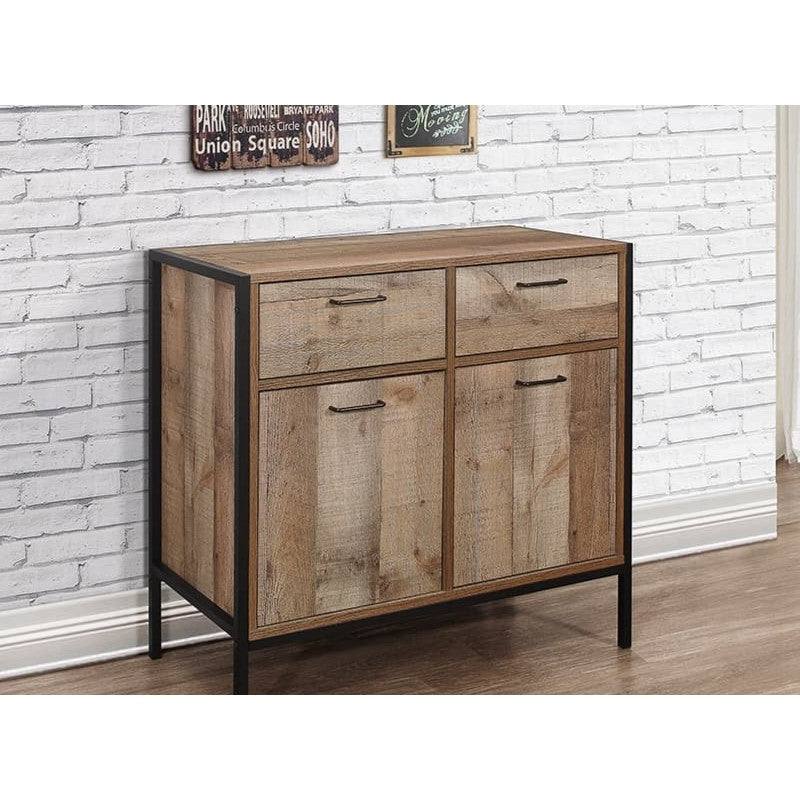 Urban 2 Door 2 Drawer Sideboard, Rustic Wood - UK Online Furniture