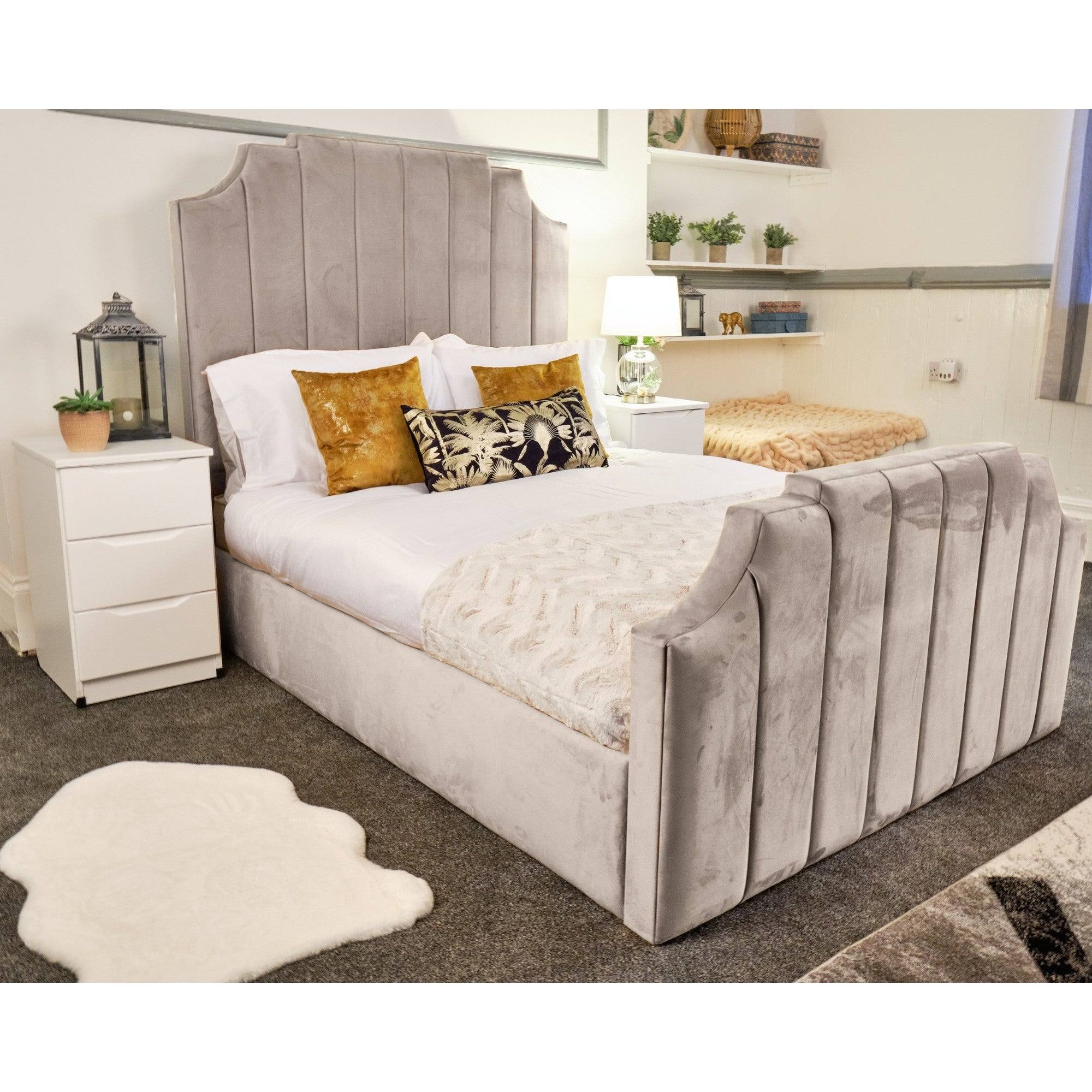 Tokyo Bed - Fabric Ottoman Storage Bed Frame, Double, King - UK Online Furniture