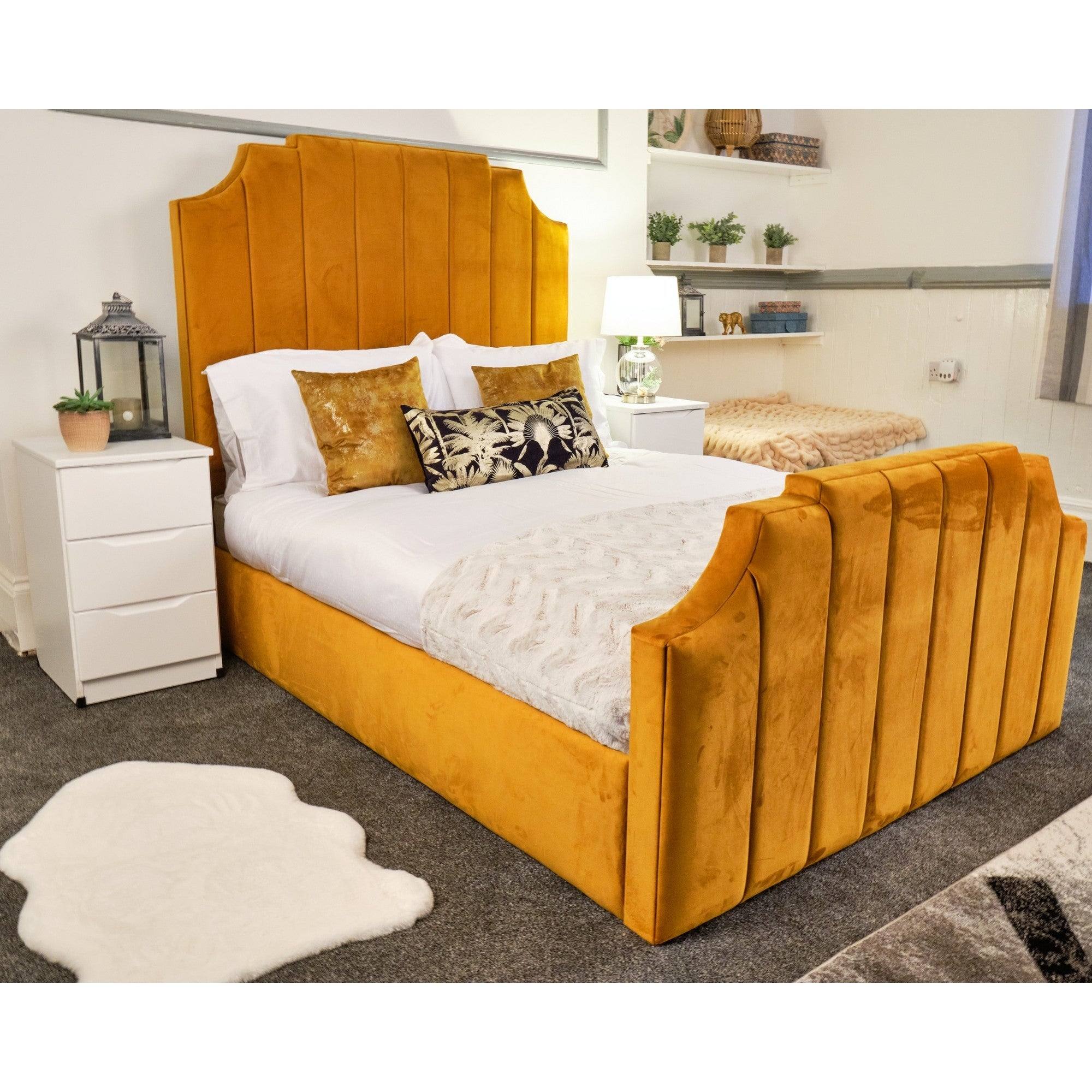 Tokyo Bed - Fabric Ottoman Storage Bed Frame, Double, King - UK Online Furniture
