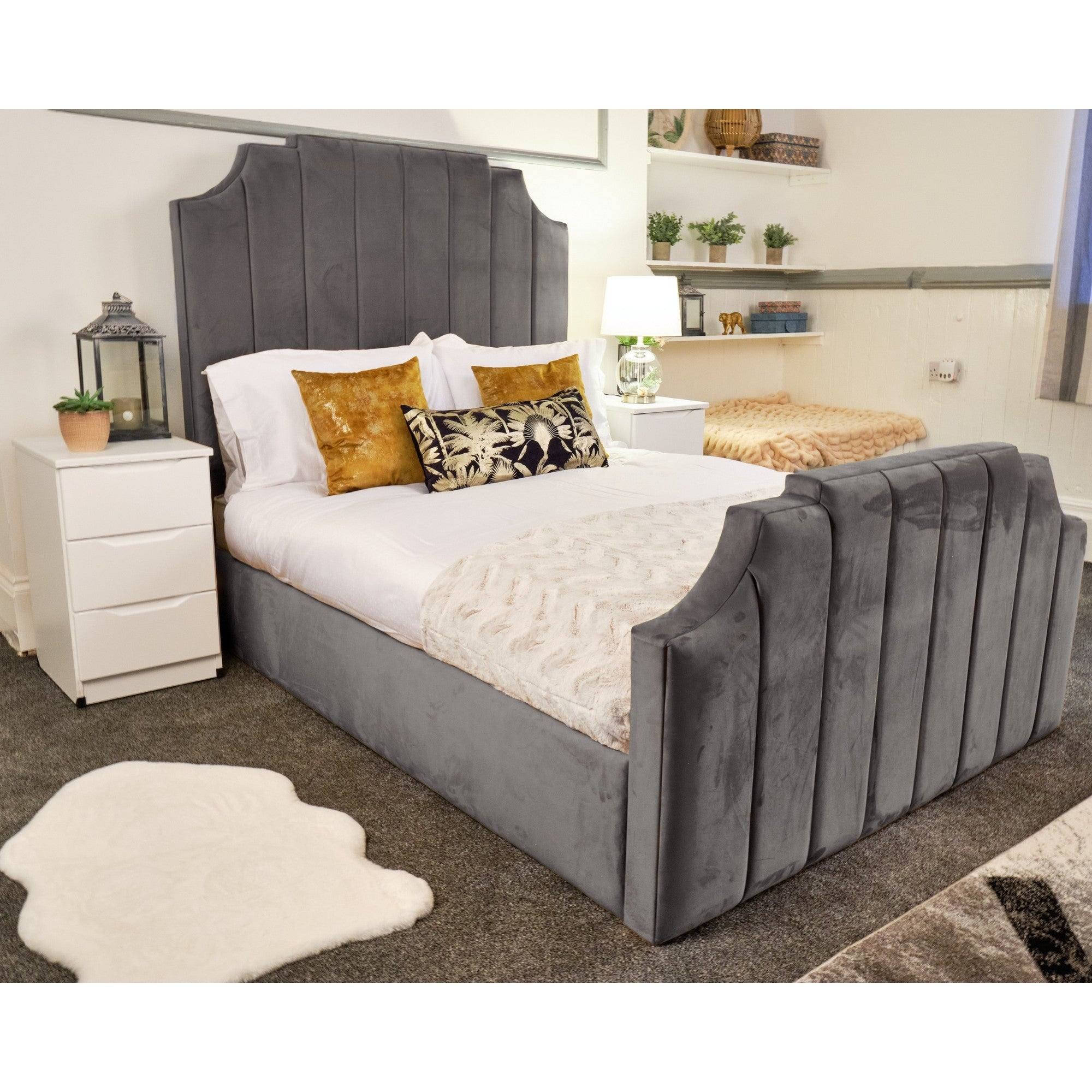 Tokyo Bed - Fabric Ottoman Storage Bed Frame, Double, King - UK Online Furniture