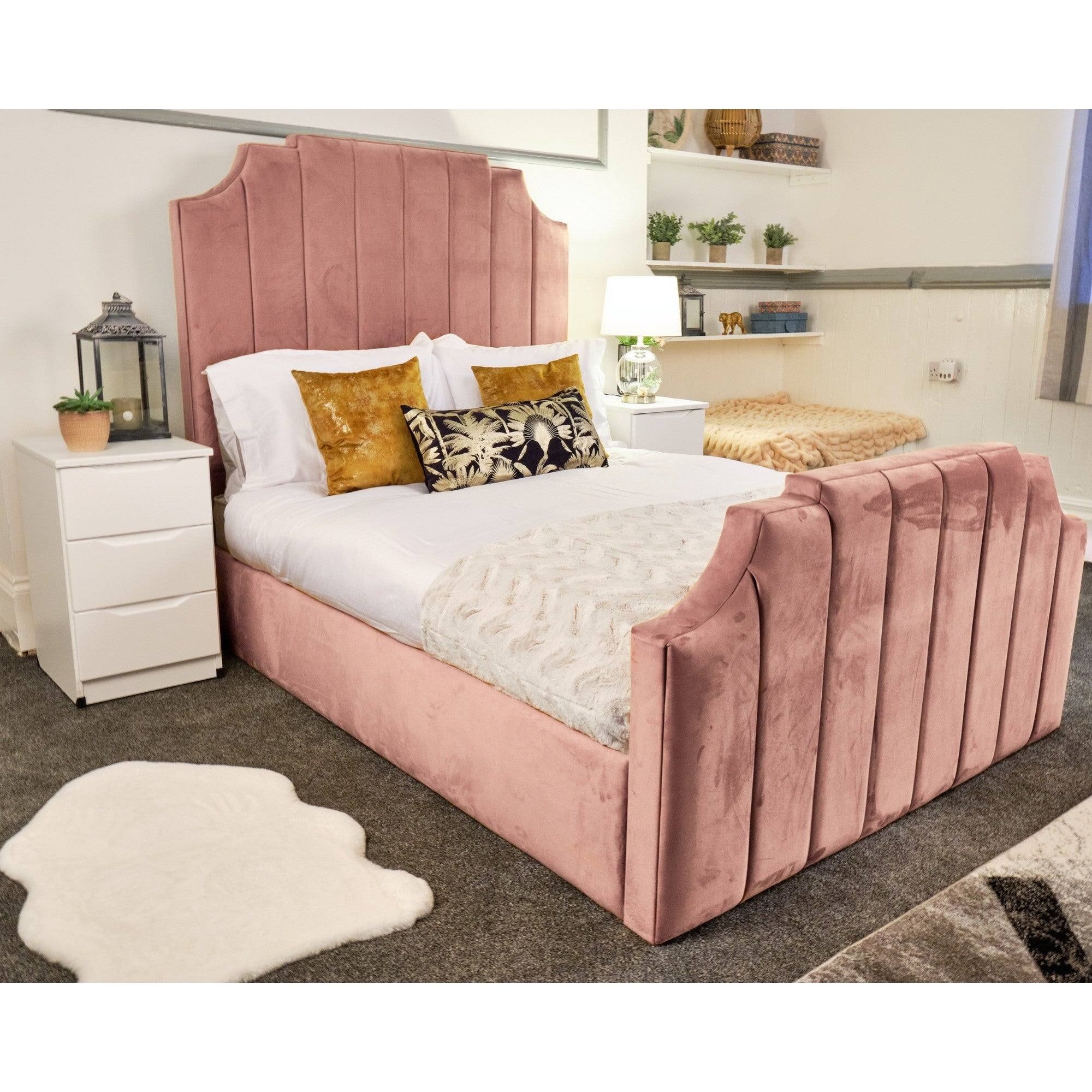 Tokyo Bed - Fabric Ottoman Storage Bed Frame, Double, King - UK Online Furniture