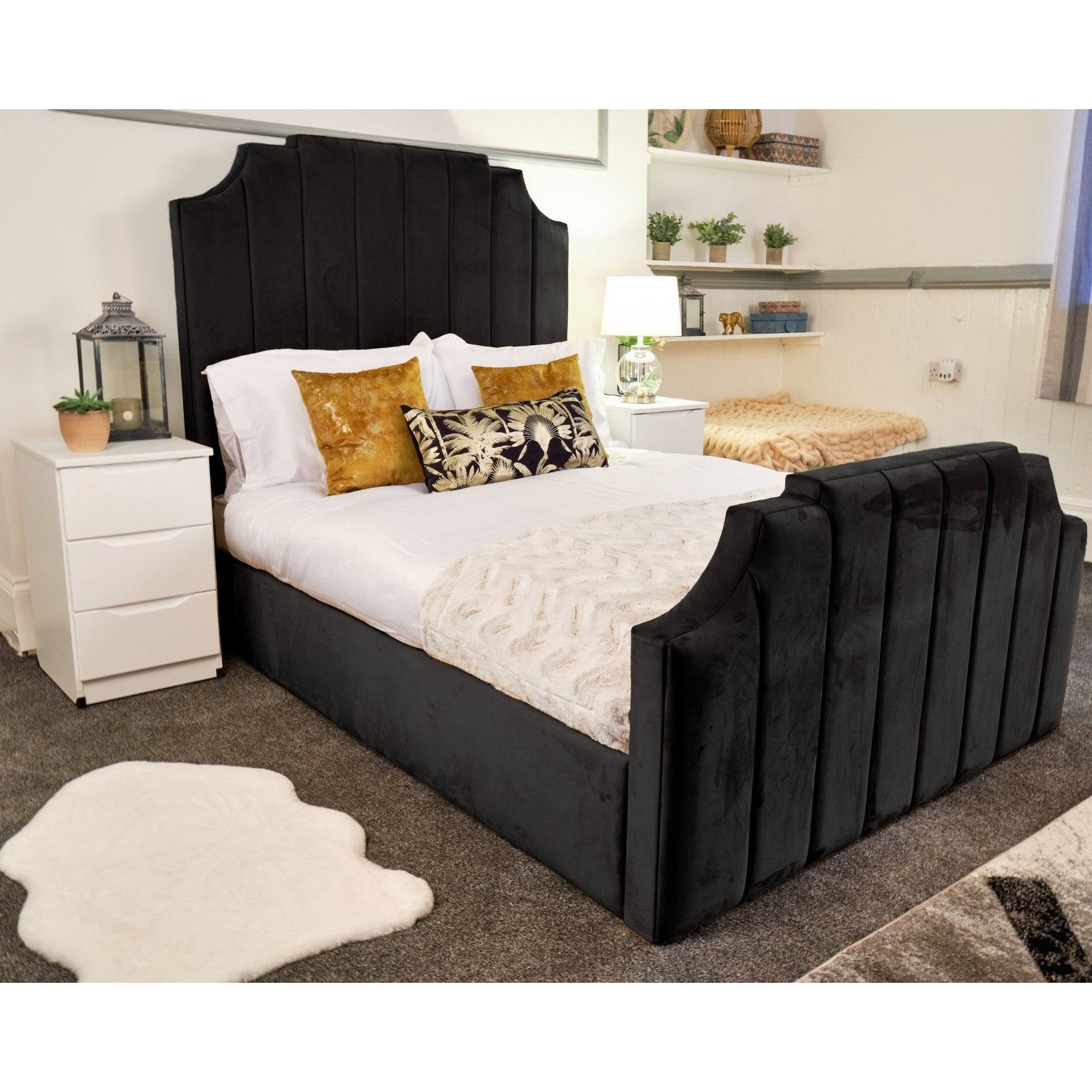 Tokyo Bed - Fabric Ottoman Storage Bed Frame, Double, King - UK Online Furniture