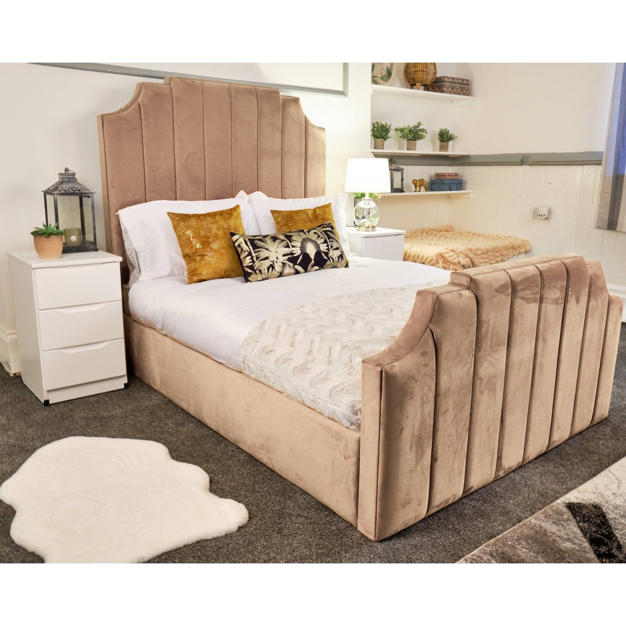 Tokyo Bed - Fabric Ottoman Storage Bed Frame, Double, King - UK Online Furniture