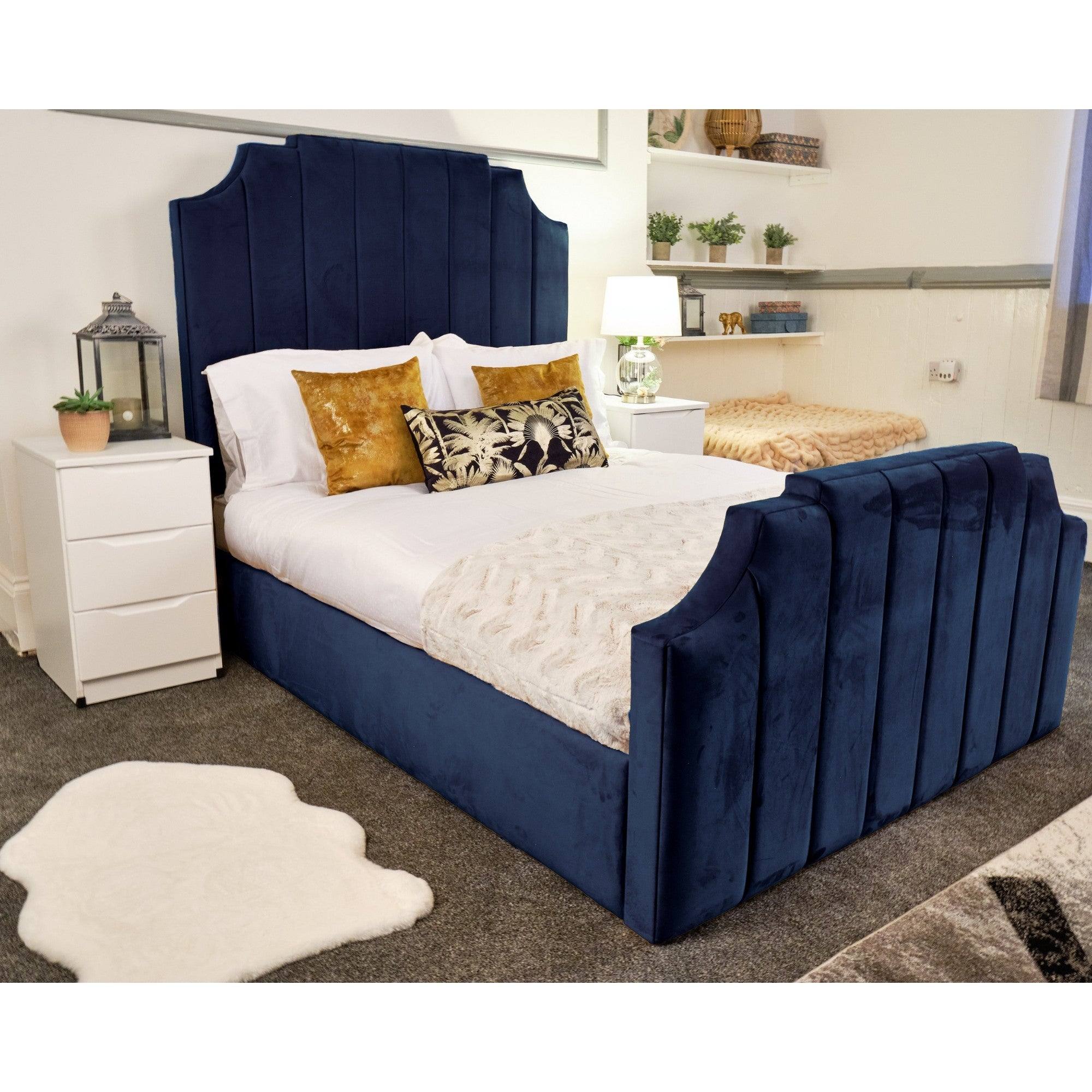 Tokyo Bed - Fabric Ottoman Storage Bed Frame, Double, King - UK Online Furniture