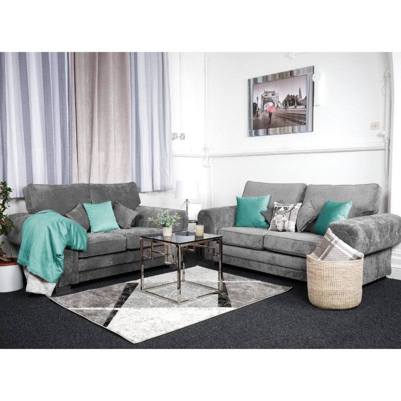 Verona 3 Seater Sofa, Full Back (Grey, Mink) - UK Online Furniture