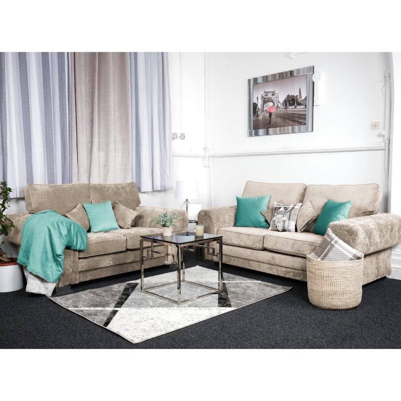 Verona 3 Seater Sofa, Full Back (Grey, Mink) - UK Online Furniture
