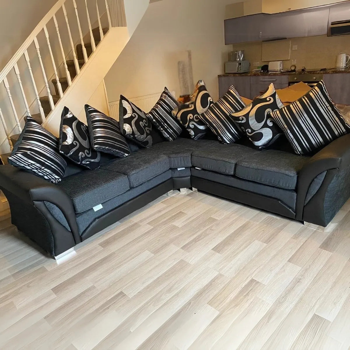 Shannon Corner Sofa, Luxe Model in Grey