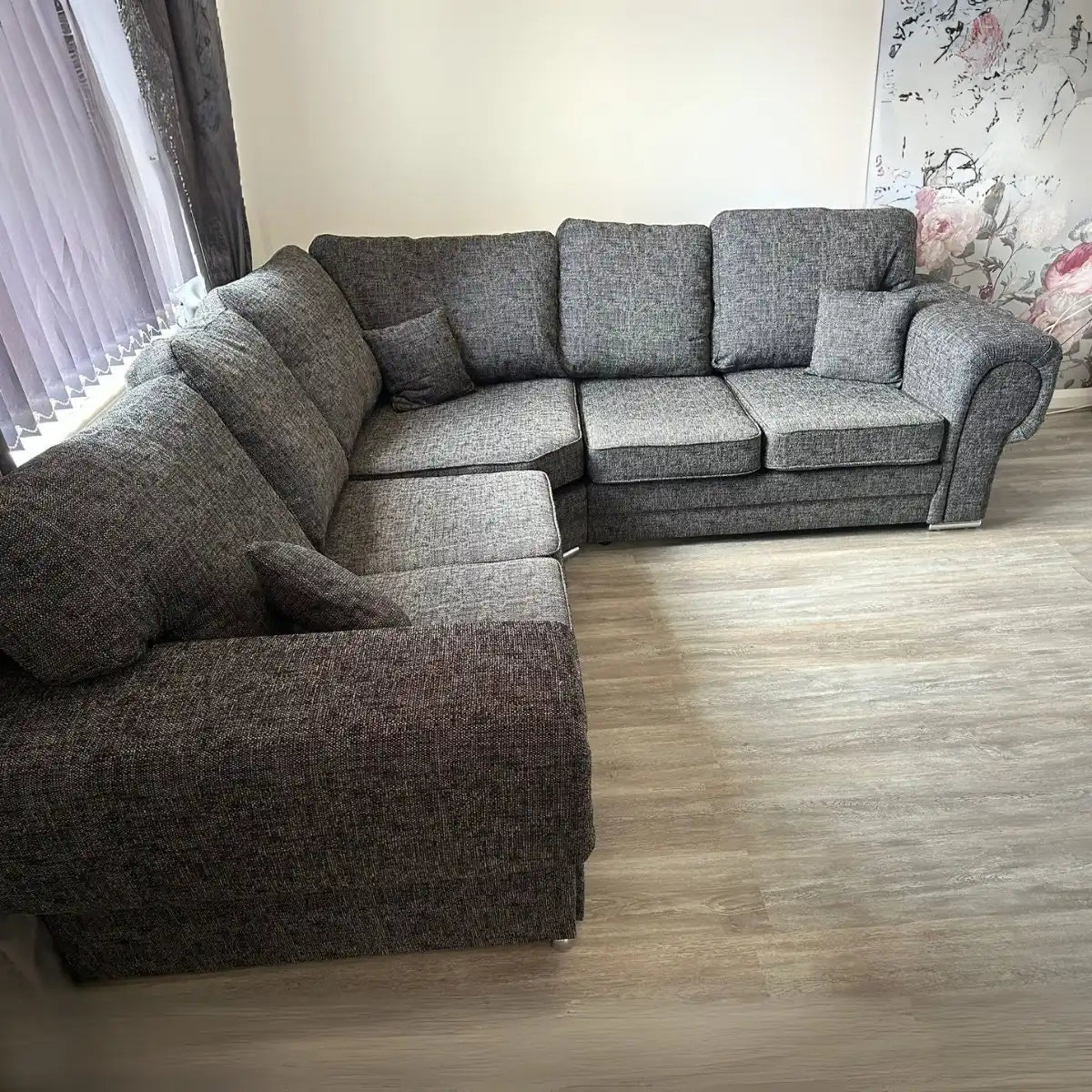 Wilcot Corner Sofa Grey Fabric