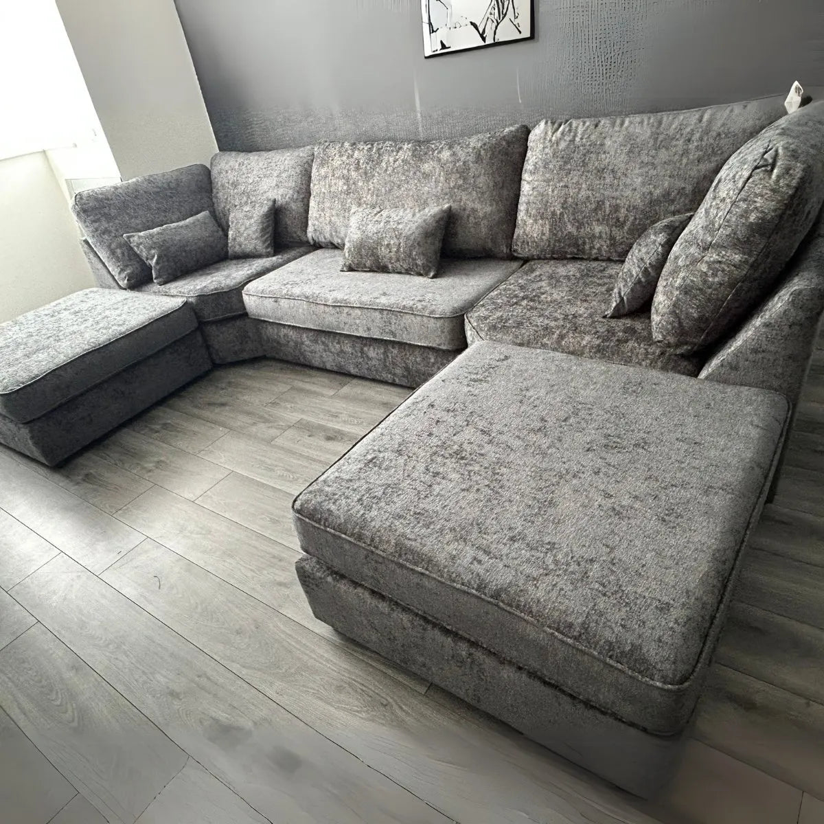 Bishop U-shape Sofa Full Back Grey