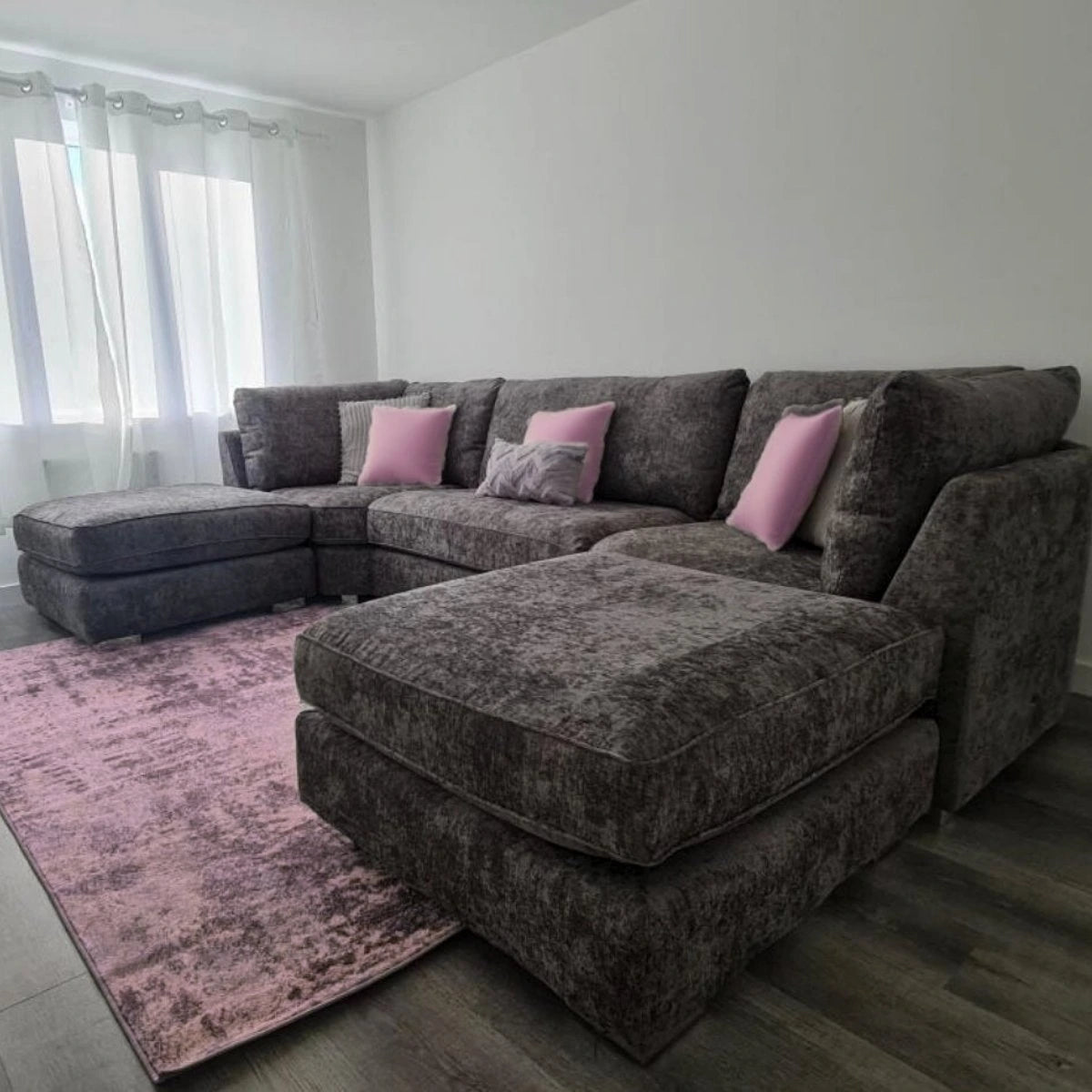 Bishop U-shape Sofa Full Back Grey
