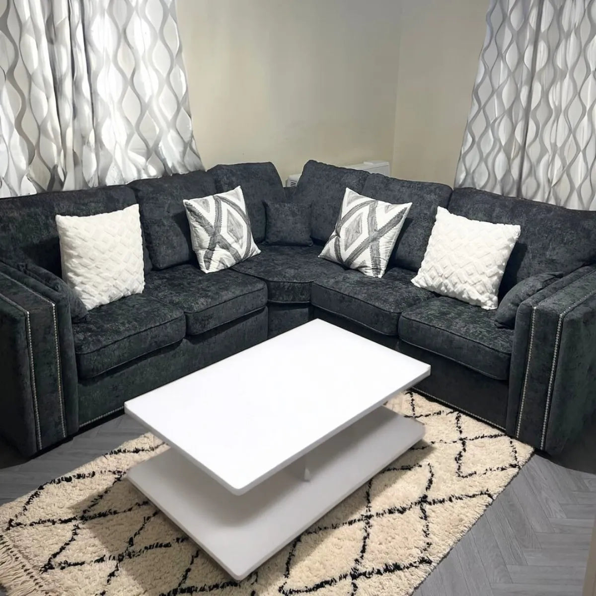Bentley Full Back Corner Sofa Grey
