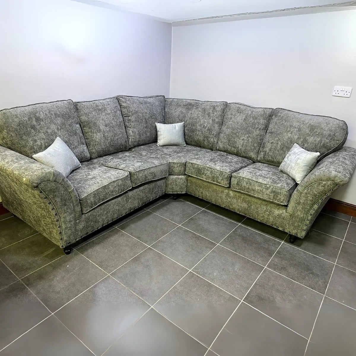 Sky Full Back Corner Sofa in Grey