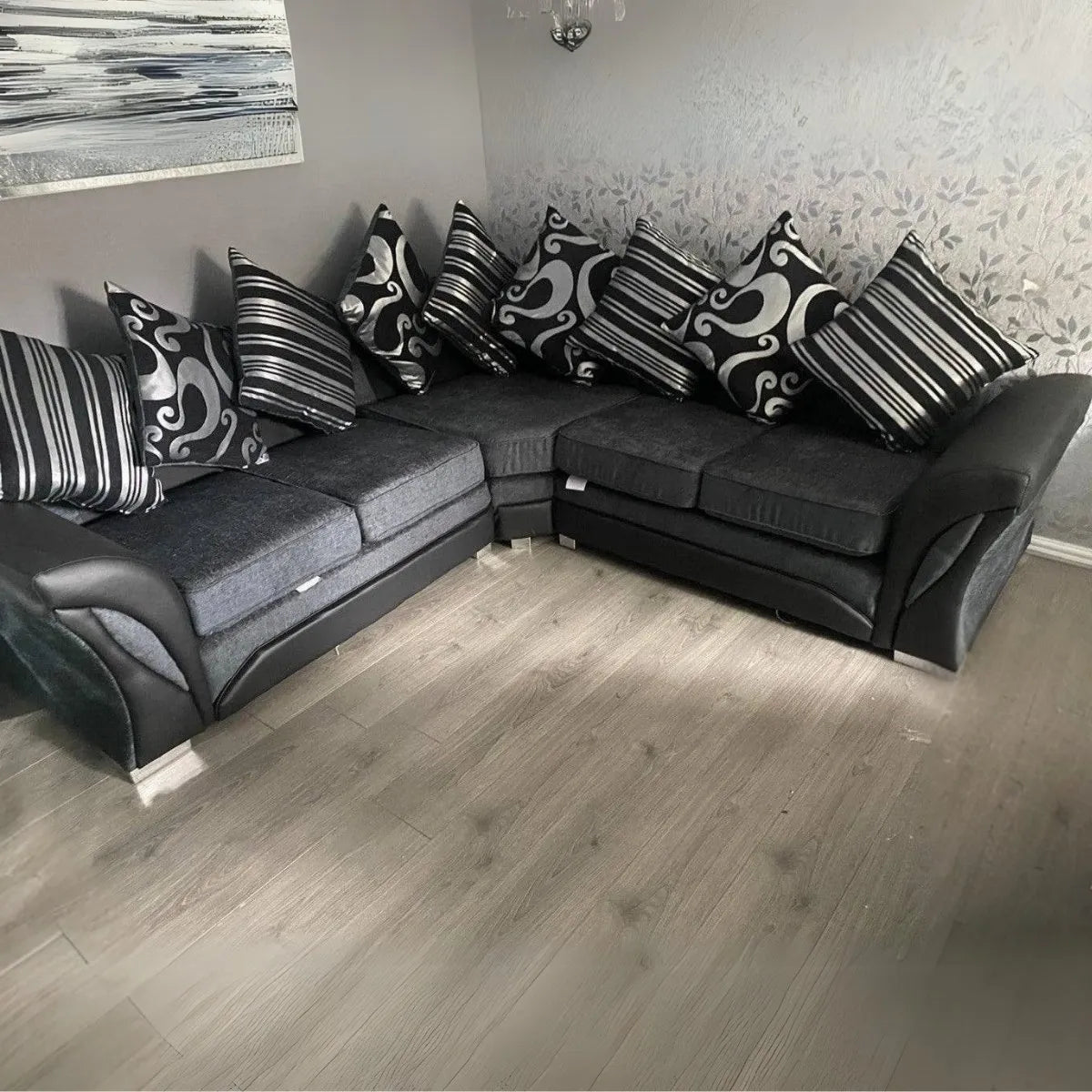 Shannon Corner Sofa, Luxe Model in Grey