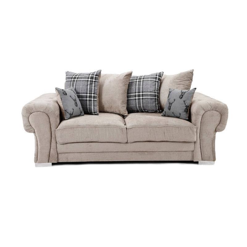 Verona 3+2 Sofa Set, 3 Seater, 2 Seater, Scatter Back (Grey, Mink) - UK Online Furniture