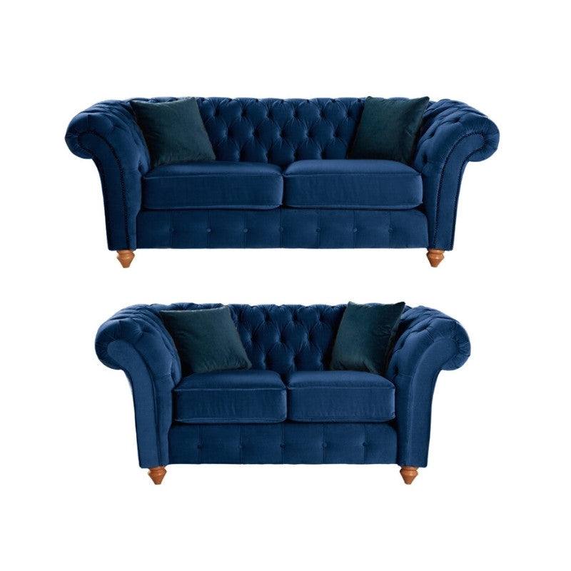 Bespoke Winchester Chesterfield 3+2 Sofa Set - Blue, Grey, Silver, Black, Green, Mustard - UK Online Furniture