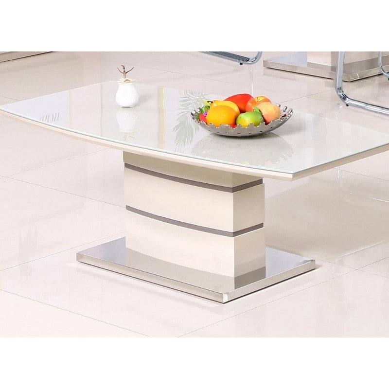 Knightsbridge Coffee Table - High Gloss with Tempered Glass - UK Online Furniture