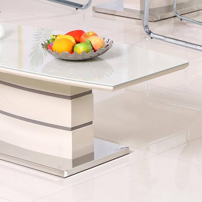 Knightsbridge Coffee Table - High Gloss with Tempered Glass - UK Online Furniture