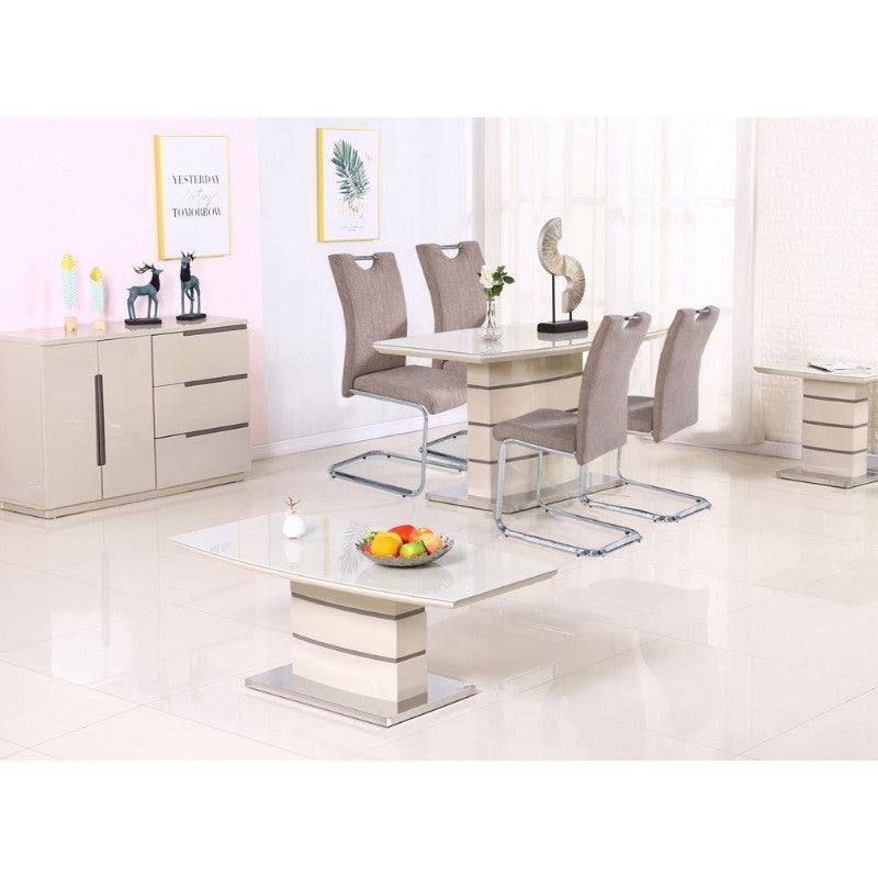 Knightsbridge Coffee Table - High Gloss with Tempered Glass - UK Online Furniture