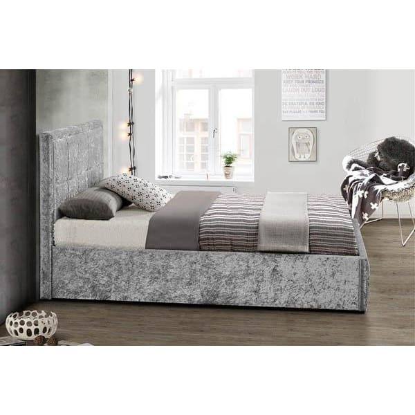 Hannover Crushed Velvet Ottoman Storage Bed Frame - Queen, Double, King - UK Online Furniture