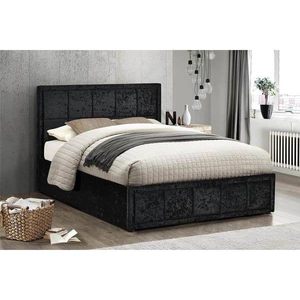 Hannover Crushed Velvet Ottoman Storage Bed Frame - Queen, Double, King - UK Online Furniture