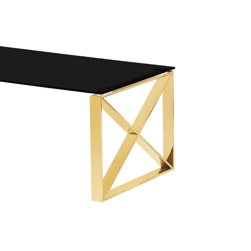 Black & Gold Ningbo Glass Coffee Table - UK Online Furniture