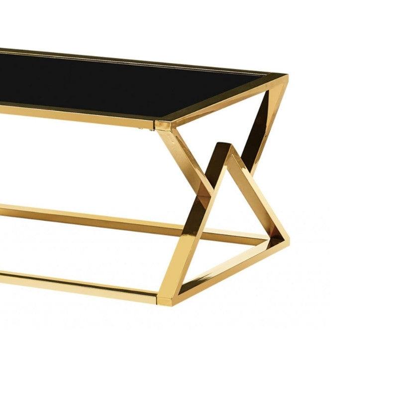 Mombasa Black & Gold Glass Coffee Table - UK Online Furniture